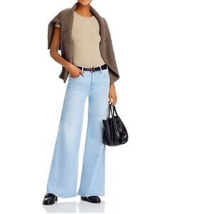 MOTHER Light Blue Wide-Leg High-Rise Jeans